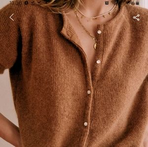 SEZANE GASPARD CARDIGAN CAMEL SIZE MEDIUM